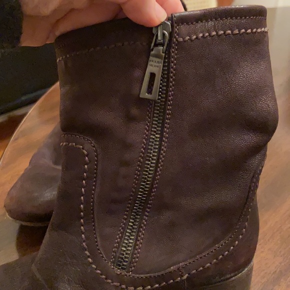 Prada Oiled Leather Flat Bootie VGC 36.5 - Picture 8 of 10